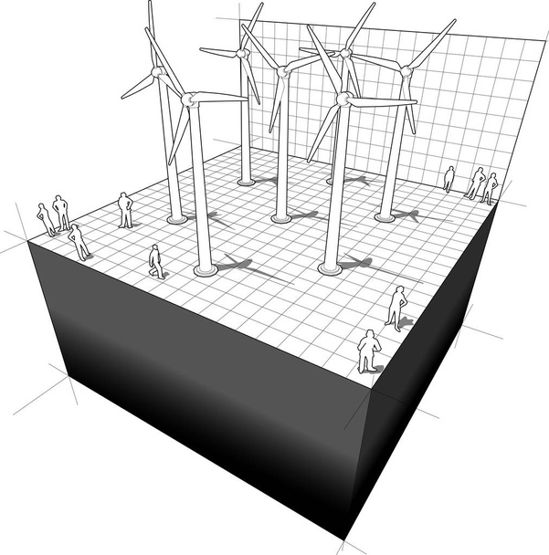 Diagram diagramu větrných turbín - Vektor, obrázek