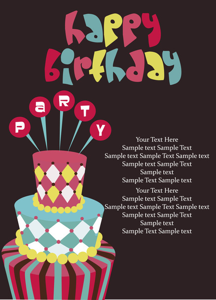 Happy Birthday card - Vetor, Imagem