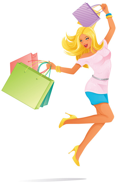 ショッピング女性 - ベクター画像