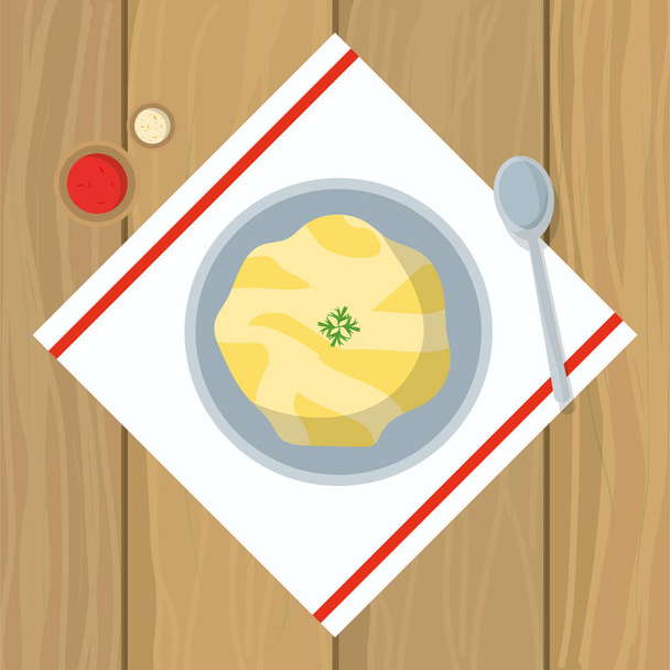 Карикатура на вкусную еду
 - Вектор,изображение