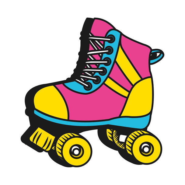 roller skate, tekenfilm - Vector, afbeelding