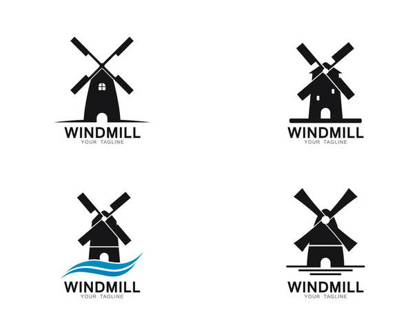 Molino de viento logotipo plantilla vector icono ilustración
 - Vector, imagen