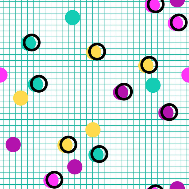 Memphis naadloze patroon van geometrische vormen - Vector, afbeelding