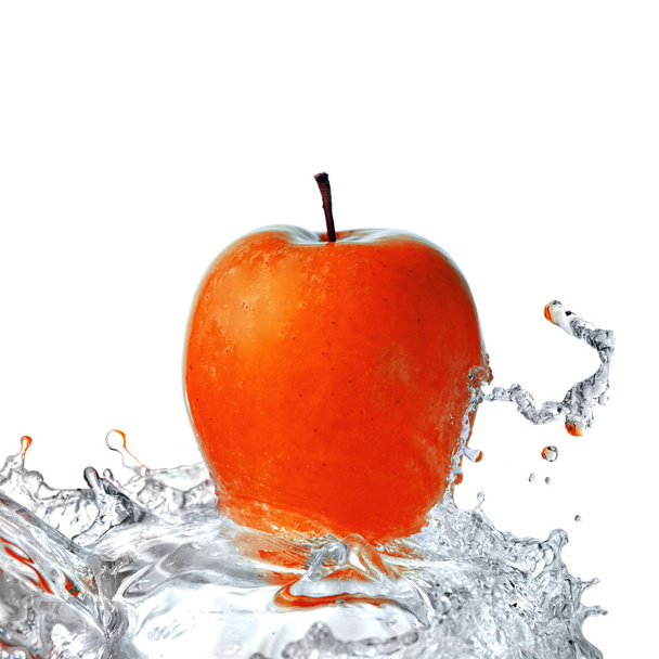 Fresh water splash on apple - Fotó, kép