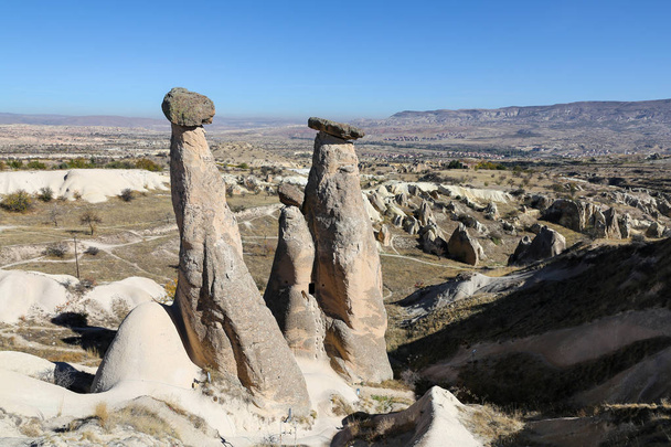 Three Beauties Fairy Chimneys in Urgup Town, Cappadocia, Nevsehi - Photo, Image