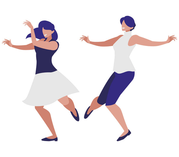 meninas dançando personagens
 - Vetor, Imagem