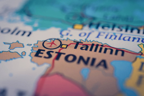 Estonia on map background - Foto, Bild
