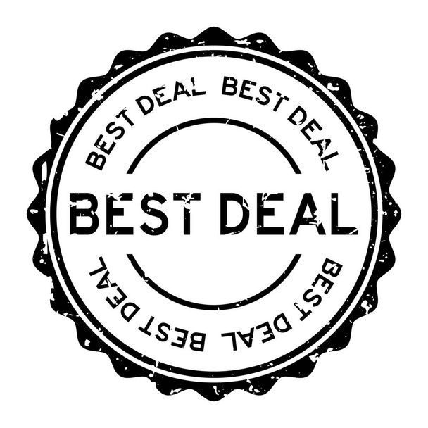 Grunge schwarz best deal Wort runde Gummidichtung Stempel auf weißem Hintergrund - Vektor, Bild