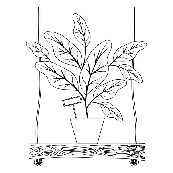 plante d'intérieur en swing icône décorative
 - Vecteur, image