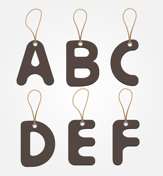alfabeto papel precio etiqueta estilo vector
 - Vector, Imagen