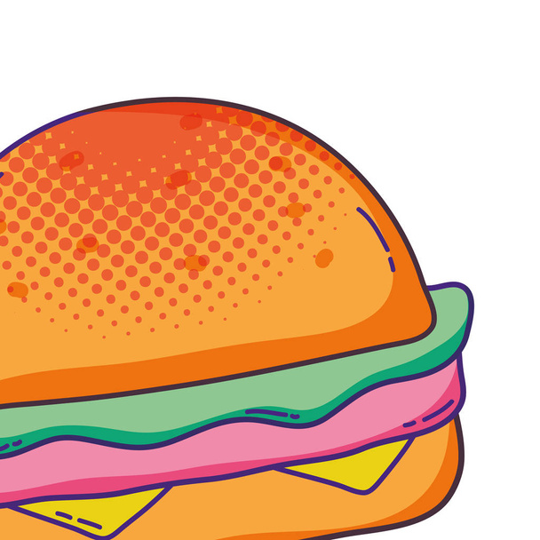 vintage de comida rápida de dibujos animados
 - Vector, imagen