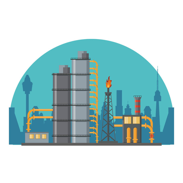 Εργοστάσιο πετρελαιομηχανών - Διάνυσμα, εικόνα