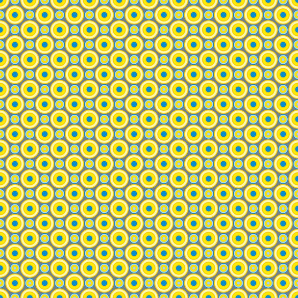 Seamless pattern - color pastel yellow-blue circles on a dark gray background. EPS Vector file suitable for filling any form. - Vector, Image