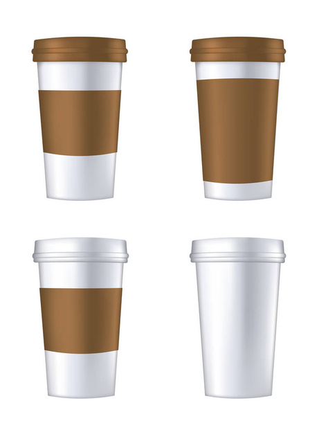 Disposable coffee cup template - Vettoriali, immagini