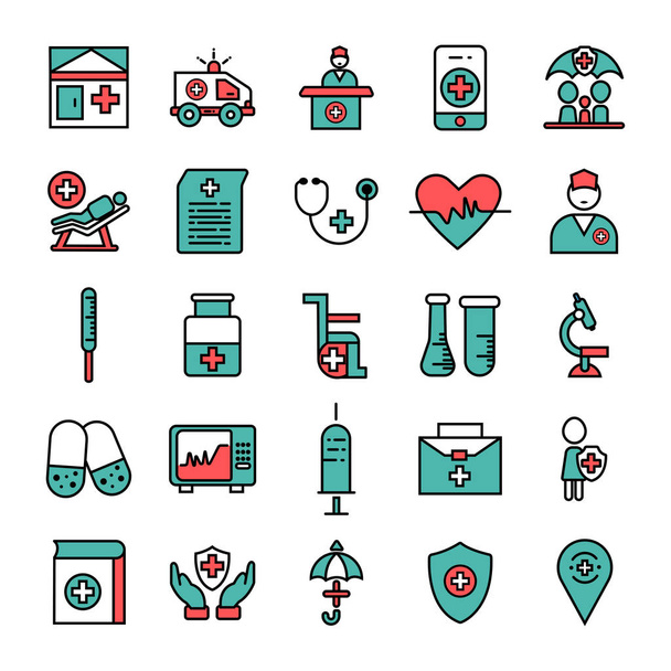 Healthcare and medical icon set- Vector medical service icons. - Vector, Image