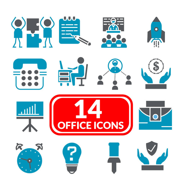 icône de bureau d'affaires symbole vectoriel icône de bureau d'affaires ensemble
. - Vecteur, image
