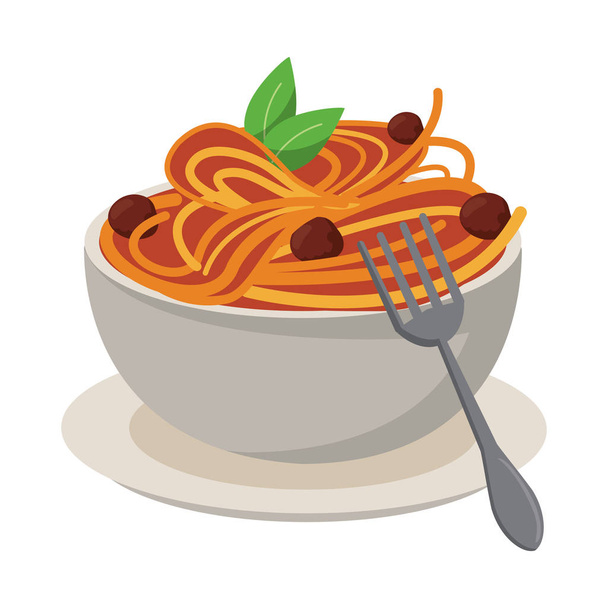Spaghetti Italiaans eten - Vector, afbeelding