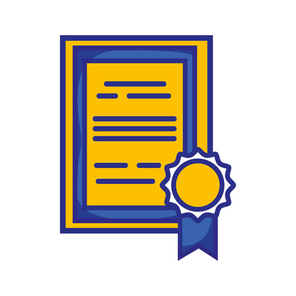 Mezuniyet Diploması sertifika ahşap çerçeve tasarımı ile - Vektör, Görsel