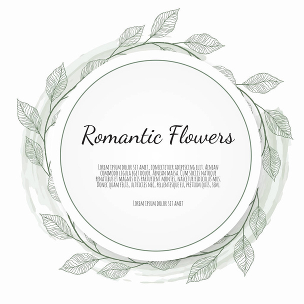 Διάνυσμα floral καρέ. Χαιρετισμός, καρτ ποστάλ γάμο καλέσει πρότυπο. Κομψή κορνίζα με τριαντάφυλλο και Ανεμώνη - Διάνυσμα, εικόνα