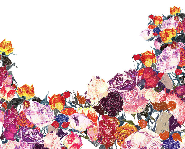 Цветущие кусты ручной работы
 - Вектор,изображение