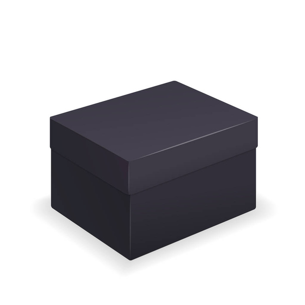 realistická černá krabice, vektorová eps10 izolovaná bílá pozadí - Vektor, obrázek