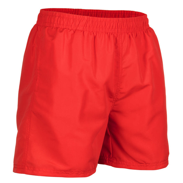 Pantaloncini da uomo rossi per nuotare isolati su sfondo bianco
 - Foto, immagini