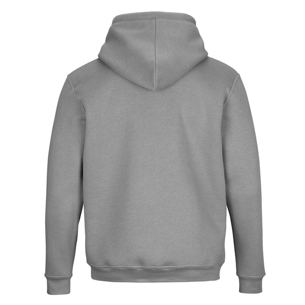Back of grey sweatshirt with hood isolated on white background  - Фото, изображение