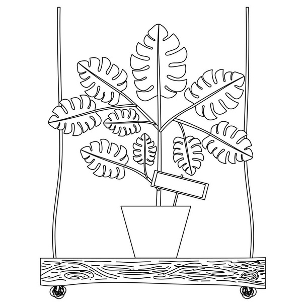 plante d'intérieur en swing icône décorative
 - Vecteur, image