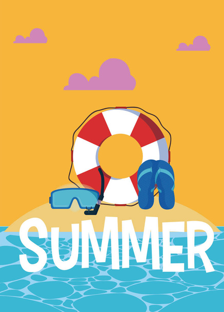 Verão e férias desenhos animados
 - Vetor, Imagem