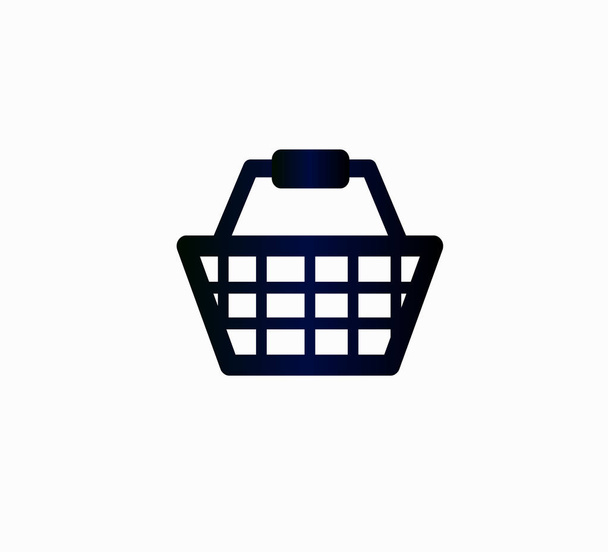 Food basket pictogram icon on white isolated background. Shopping time - Vector, Image