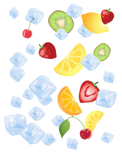 φρούτα στον πάγο - Διάνυσμα, εικόνα