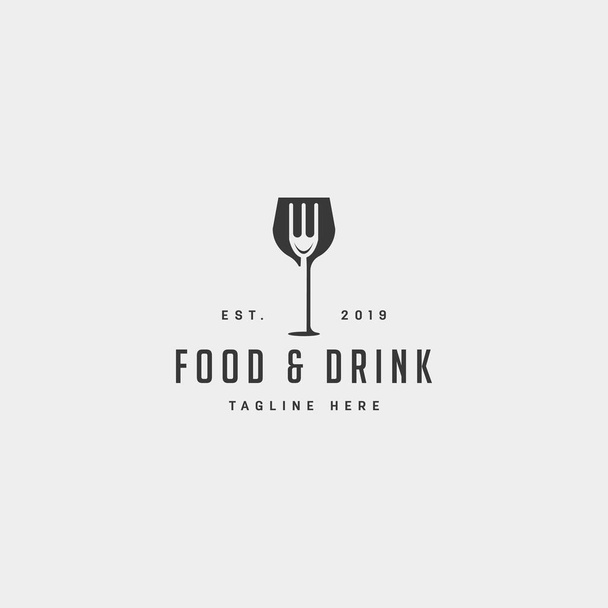 ruoka ja juoma yksinkertainen tasainen logo suunnittelu vektori kuva kuvake elementti
 - Vektori, kuva
