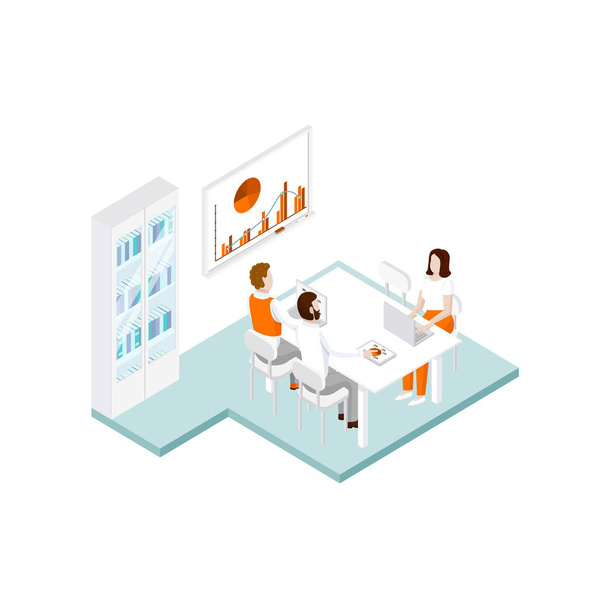 Isometric office team.  - Vector, Image