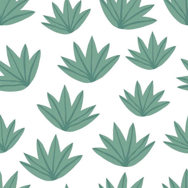 Patrón simple de hojas verdes tropicales sin costura. Planta exótica
. - Vector, Imagen