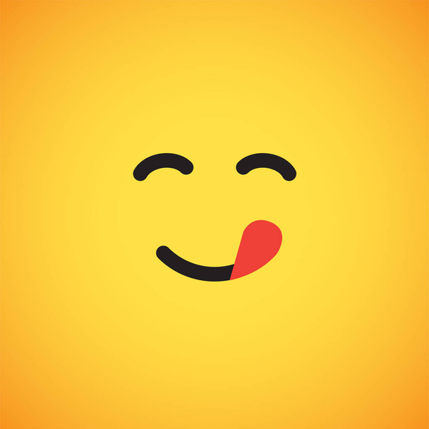 Realistic yellow emoticon in front of a yellow background, vector illustration - Vektor, kép