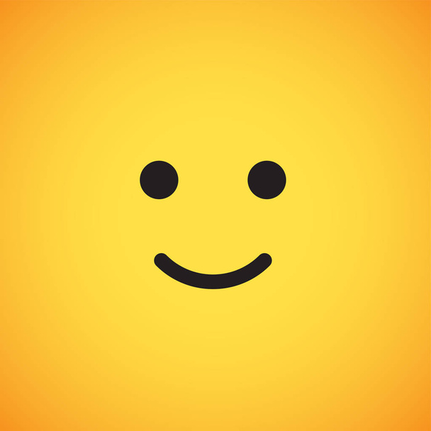 Emoticono amarillo realista frente a un fondo amarillo, ilustración vectorial
 - Vector, Imagen