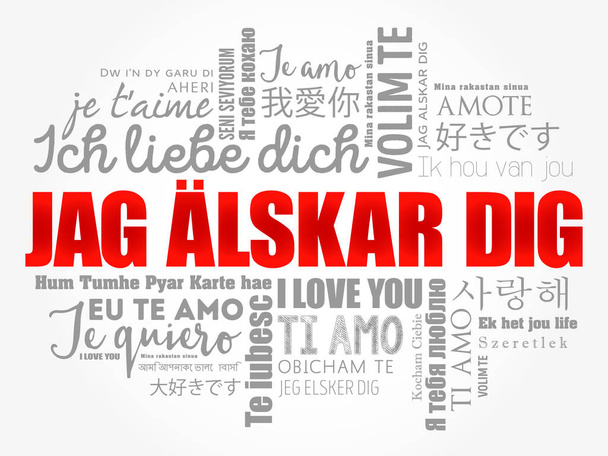 Jag alskar dig (I Love You in Swedish) - Vector, Image
