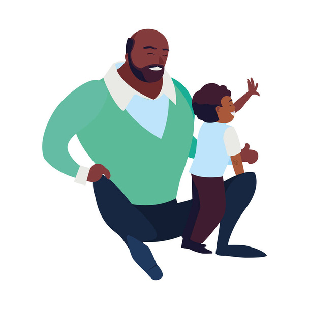 black father with son characters - Vector, Image