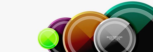 Colorful glossy circles background - Vector, Image