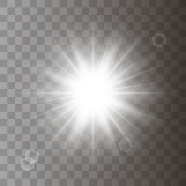 Белое сияющее векторное солнце
 - Вектор,изображение
