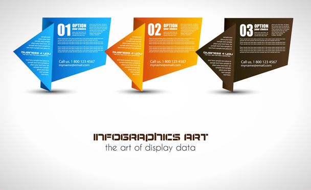 Infographic design template with paper tags - Vector, imagen