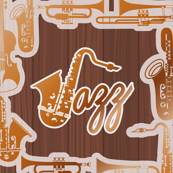 plakát s jazzovým dnem a saxofonem - Vektor, obrázek