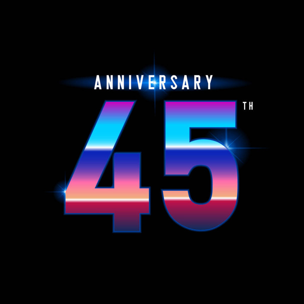 Логотип празднования 45-летия со дня рождения
.  - Вектор,изображение