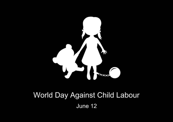 Παγκόσμια ημέρα κατά της παιδικής εργασίας διάνυσμα - Διάνυσμα, εικόνα