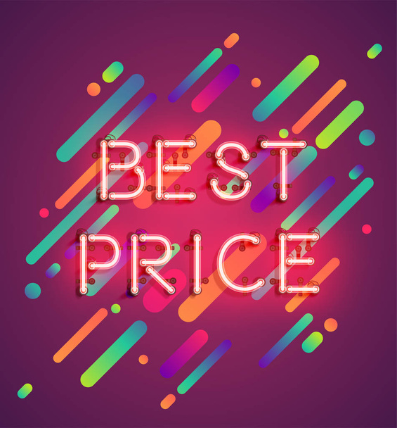 Neon word for advertising with colorful background, vector illustartion - Vector, imagen