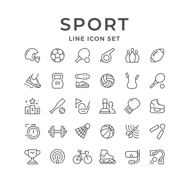 Vastgestelde lijn pictogrammen van de sport - Vector, afbeelding