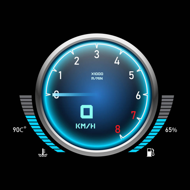 Auto speedometer or car tachometer. Motorcycle - Vector, Image