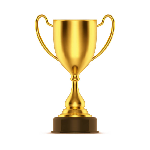3d gold trophy or cup for champion. Sport award - Вектор, зображення
