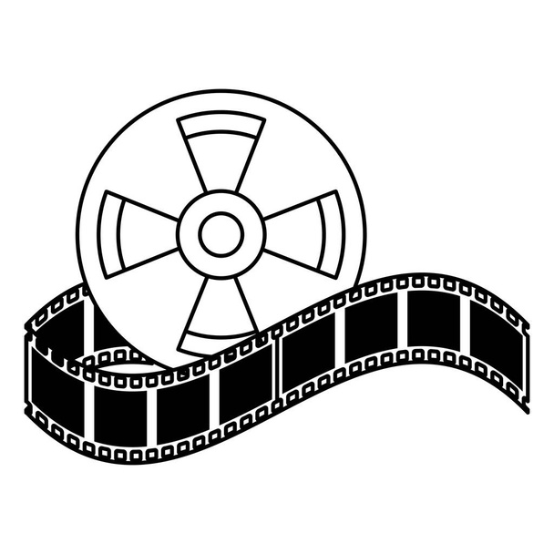 Équipement de bobine de cinéma dessin animé en noir et blanc
 - Vecteur, image