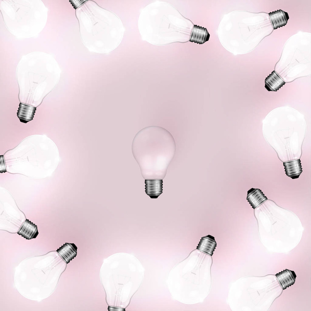High detailed realistic light bulb illustration, vector - Vector, Image
